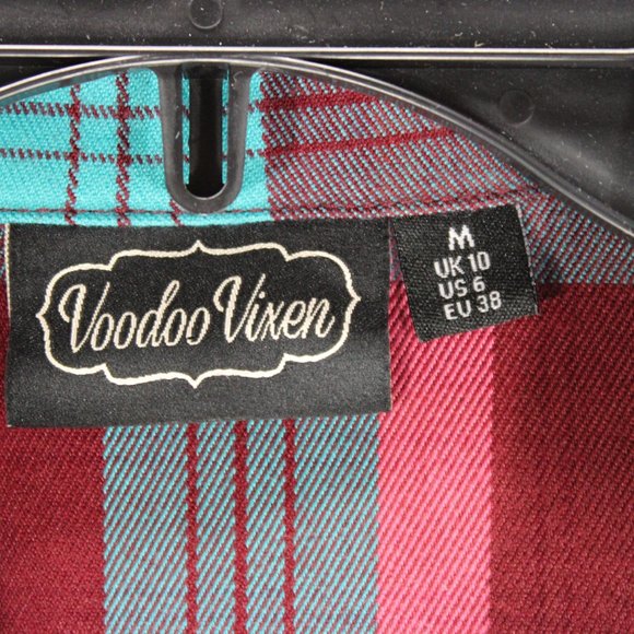 Voodoo Vixen Dress Plaid Size Medium 6 Polyester - Picture 3 of 5